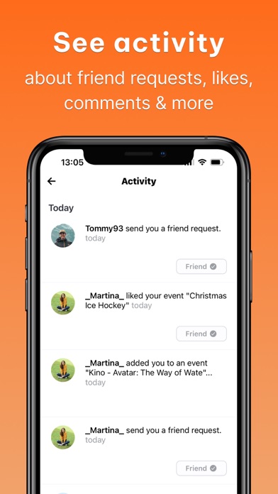 Upto: Social Group Calendar Screenshot