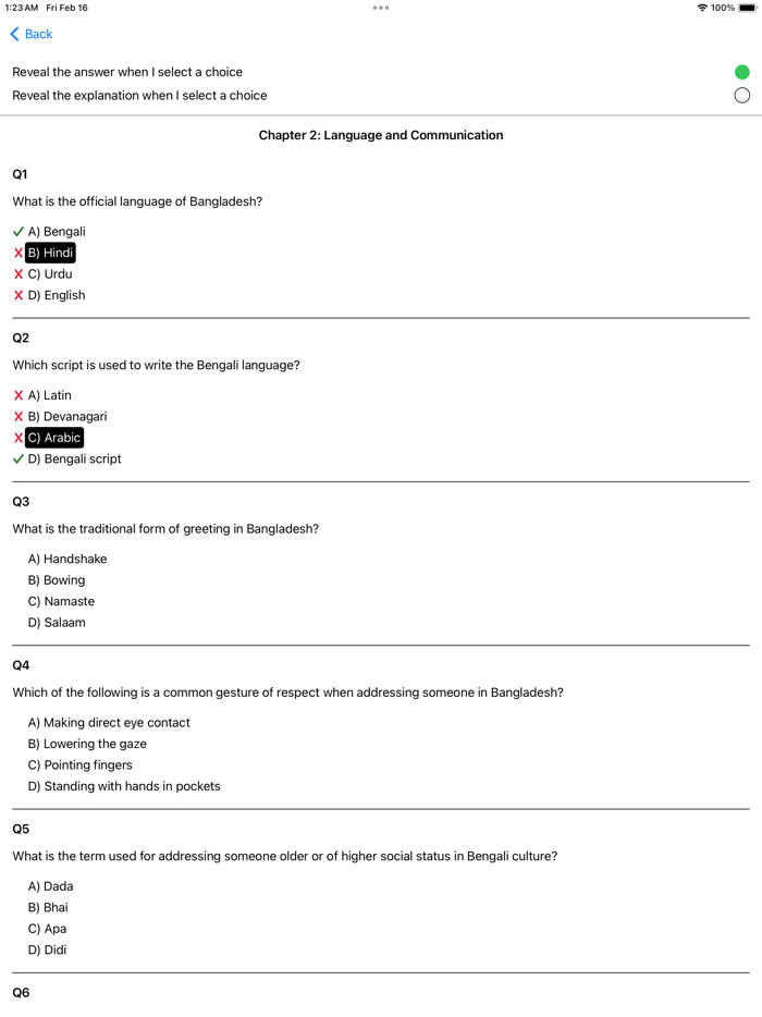 Culture of Bangladesh Exam