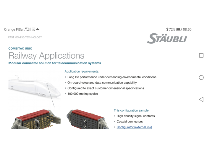 Staubli Connectors App