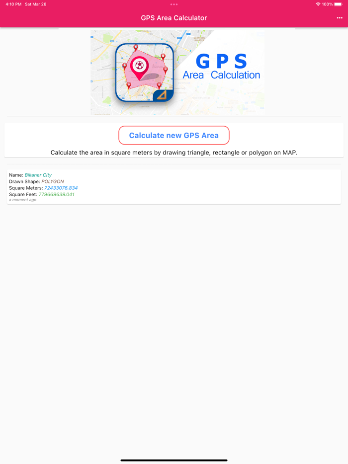 Land Area Finder with MAP