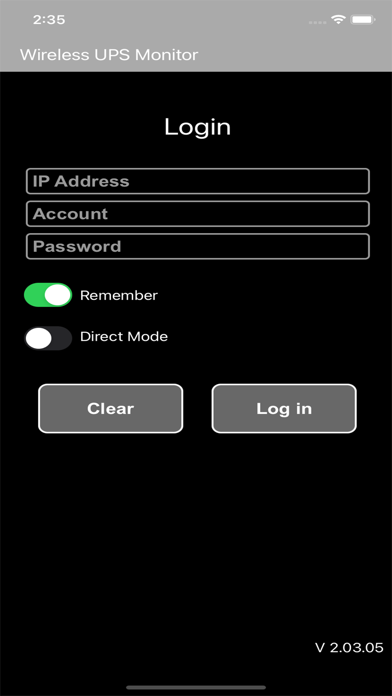 Wireless UPS Monitor Screenshot