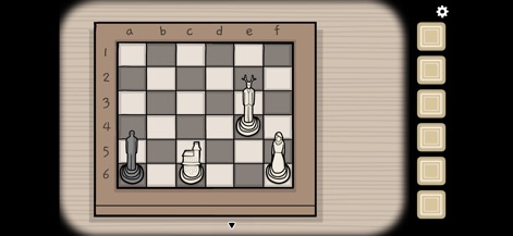 The Past Within Lite - Examine a sophisticated puzzle element, displaying a grid board with unique, stylized game pieces and coordinate markings.
