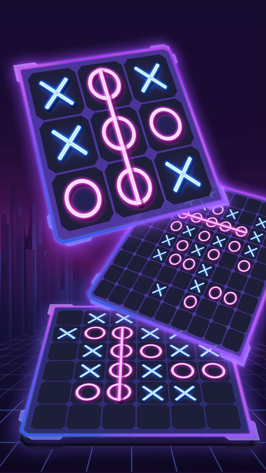 #8. Tic Tac Toe 2 Player: XO Glow (iOS) 由: Tran Dinh Hung
