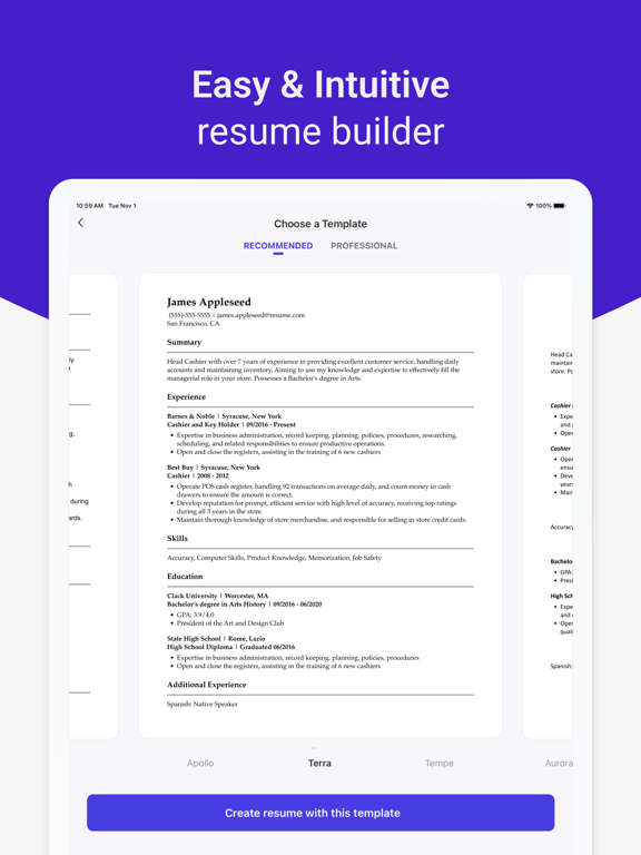 Screenshot #5 pour Resume Builder: PDF Resume App