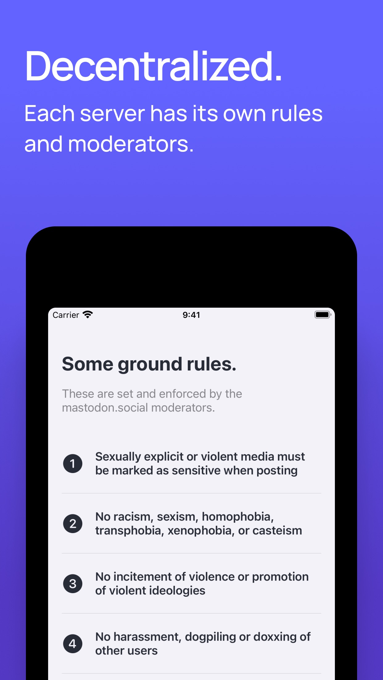 Screenshot do app Mastodon