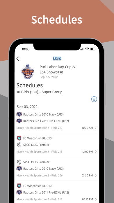 Rockford Raptors Tournaments Screenshot