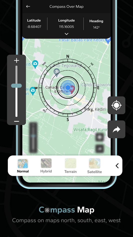 #3. MapCompass : Compass with Maps (iOS) 由: Bhavik Savaliya