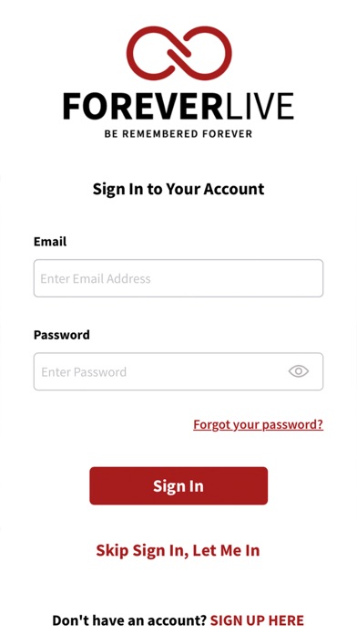 ForeverLive App Screenshot