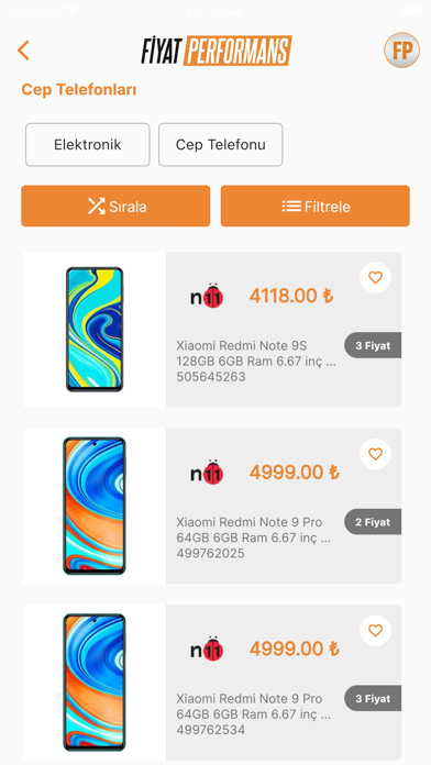 Fiyat Performans Screenshot