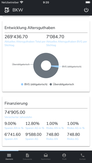 Pensionskasse BKW Screenshot