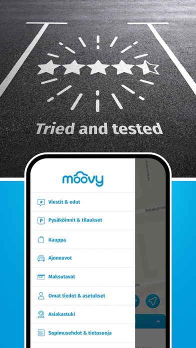 Moovy, Finnish parking app Screenshot