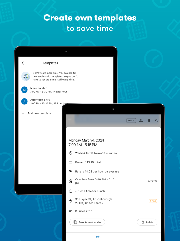 Timesheet: Work Hours Tracker iPad screenshot 7 - Finance app