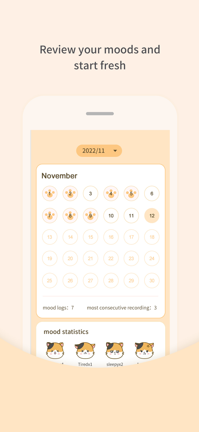 MeDiary - moods calendar