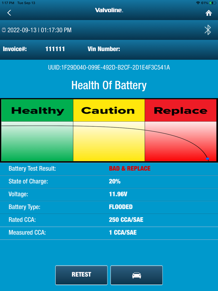 Valvoline Battery Tester