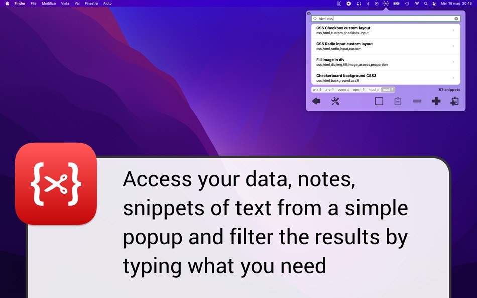 #1. SnipCode (macOS) 由: Marco Petrucci
