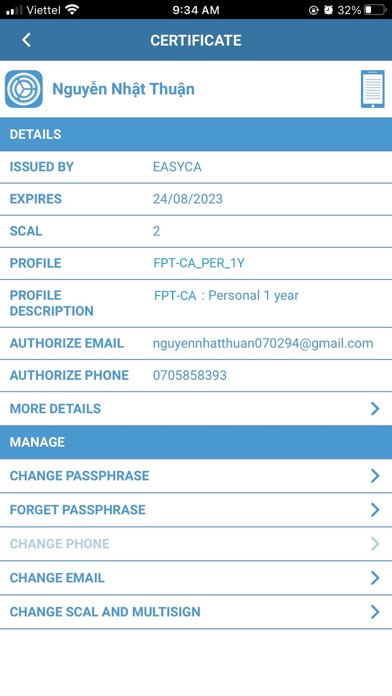 FPT-CA MPKI Screenshot