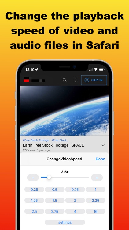 Change Video Speed for Safari