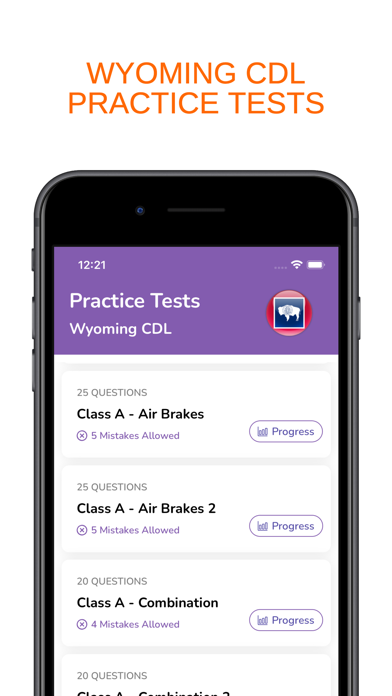 Wyoming WyDOT CDL Permit Prep Screenshot