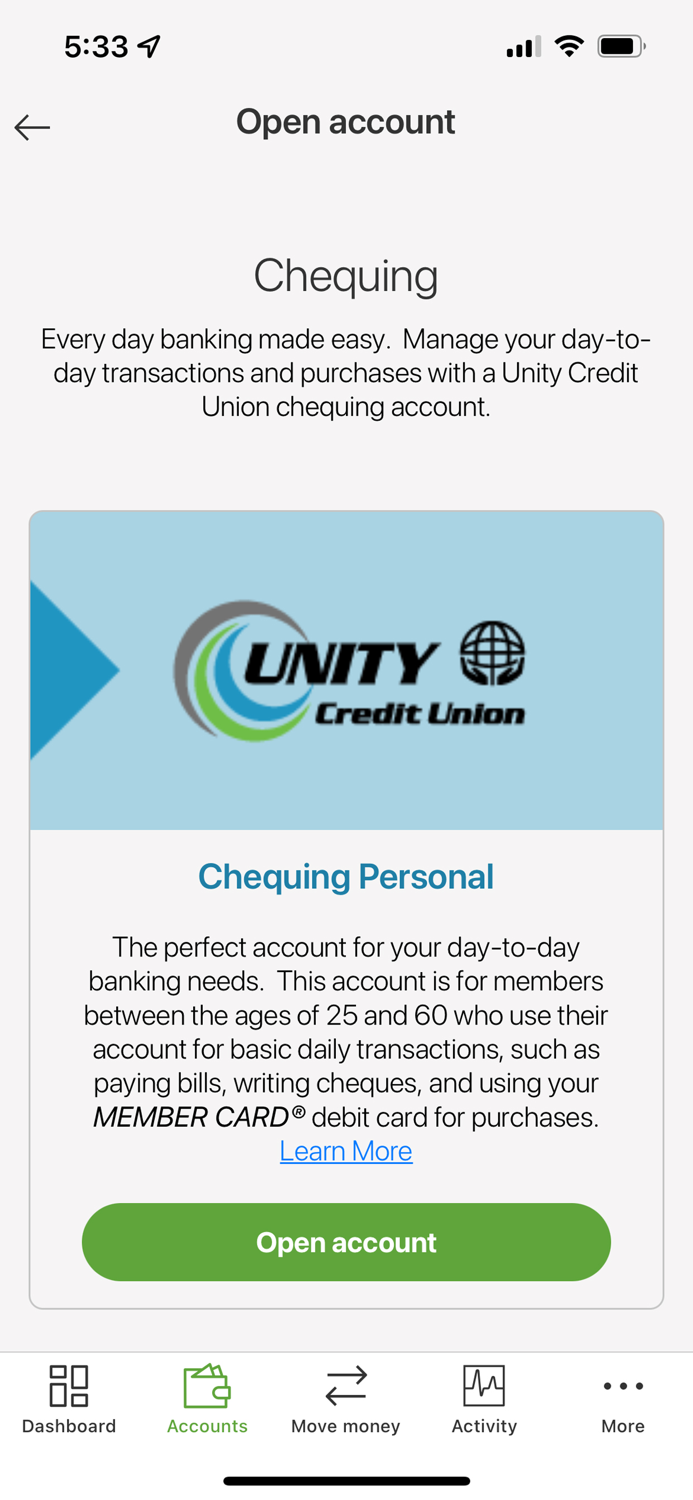 Unity Credit Union Mobile App