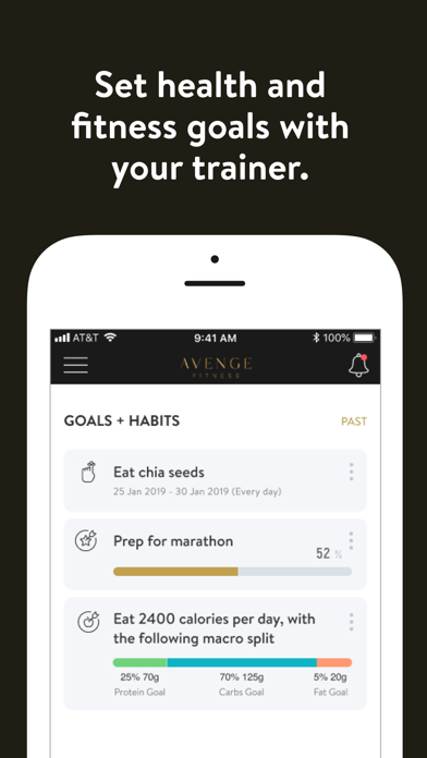 Avenge Fitness Trainer App Screenshot