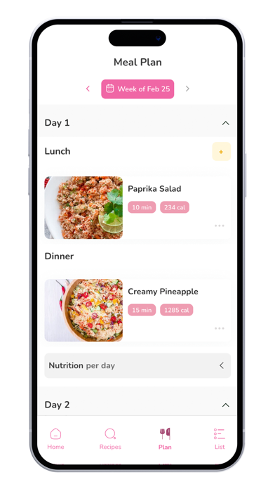Raw Food Romance Meal Planner Screenshot