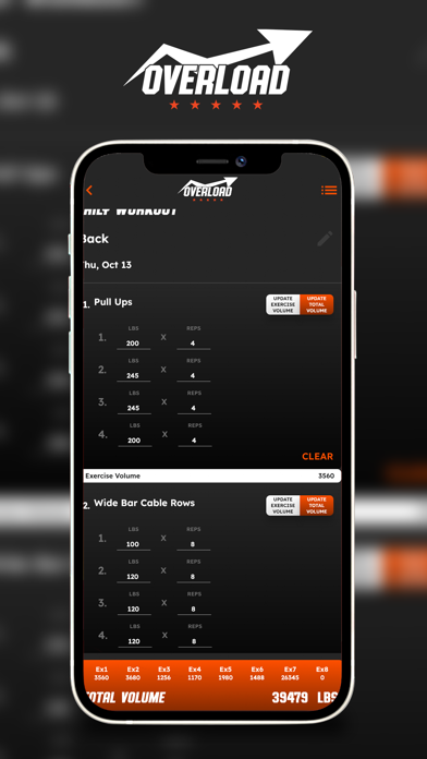 Overload Log Book Screenshot