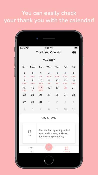 Thank You List - easy diary screenshot 2