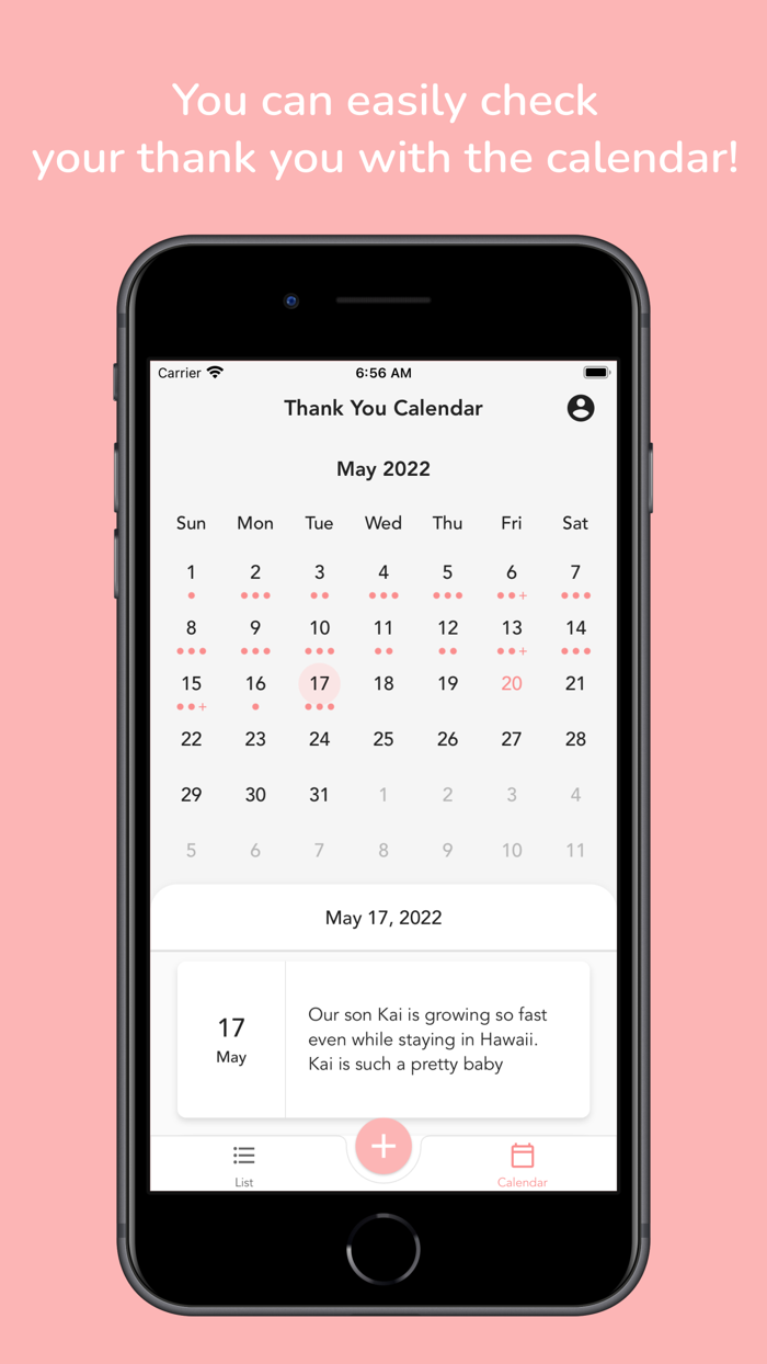 Thank You List - easy diary