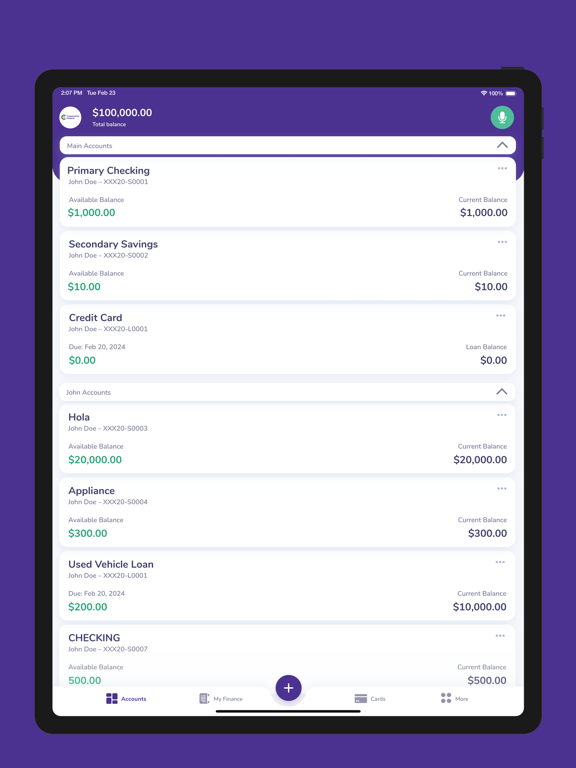 CoopFed Mobile iPad screenshot 2 - Finance app