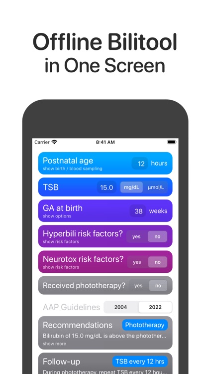 Bilirubin: Bilitool Bili Tool
