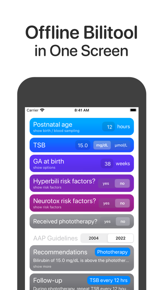 #1. Bilirubin: Bilitool Bili Tool (iOS) بواسطة: Jeffrey Fulton