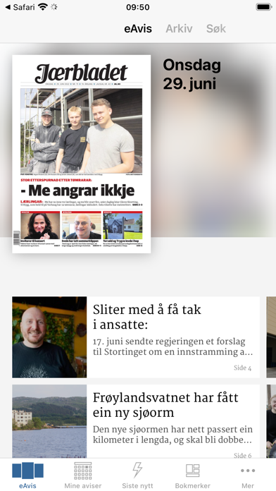 Jærbladet eAvis Screenshot