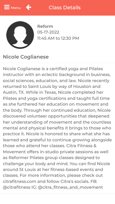 Citra Fitness Screenshot