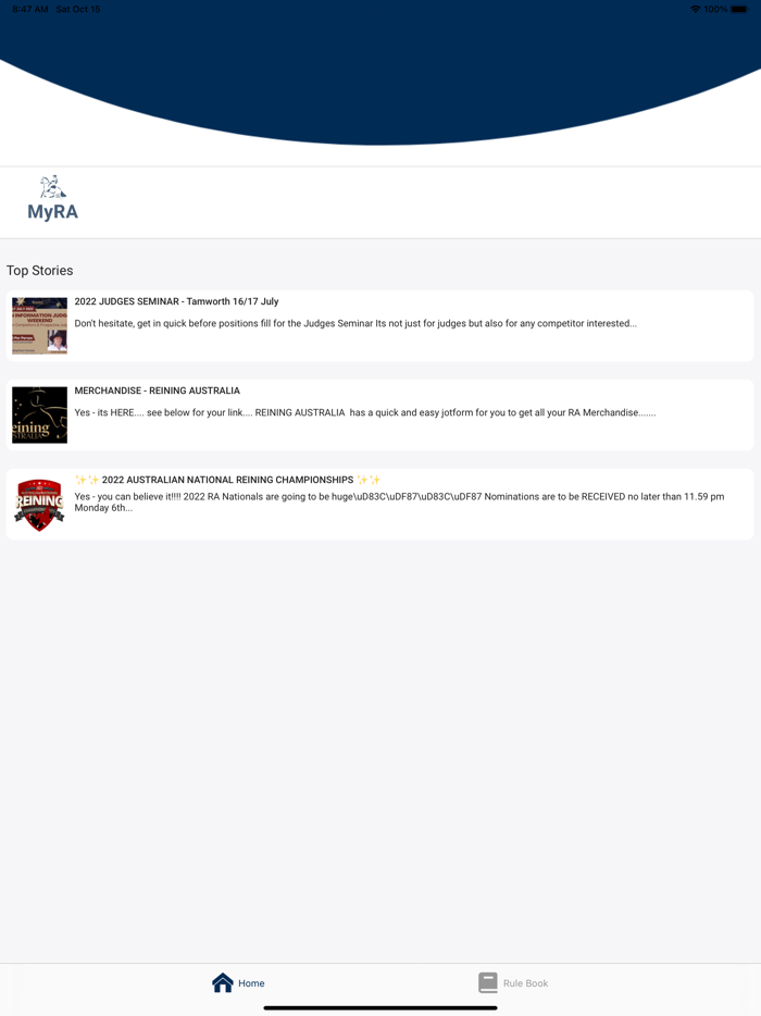 My Reining Australia