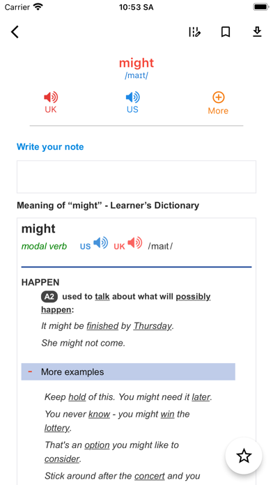 English Learner Dictionary Screenshot