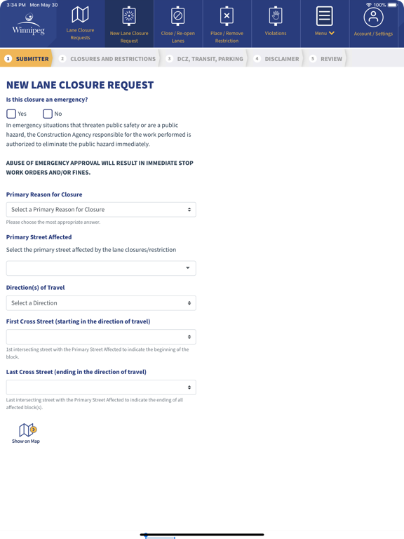 Winnipeg Lane Closures