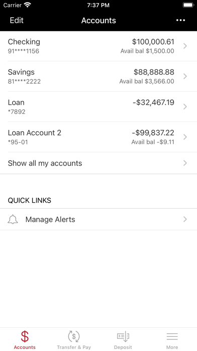CU Anywhere Mobile Banking Screenshot