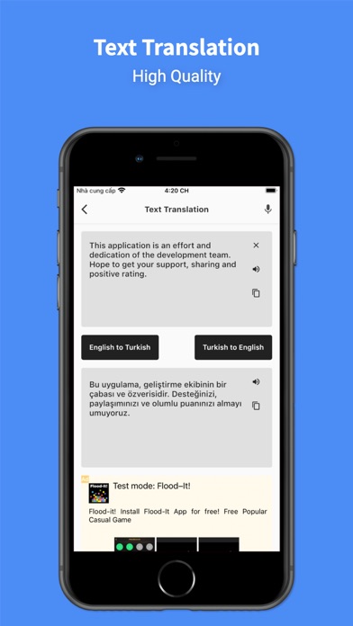 Turkish - English : Translator Screenshot