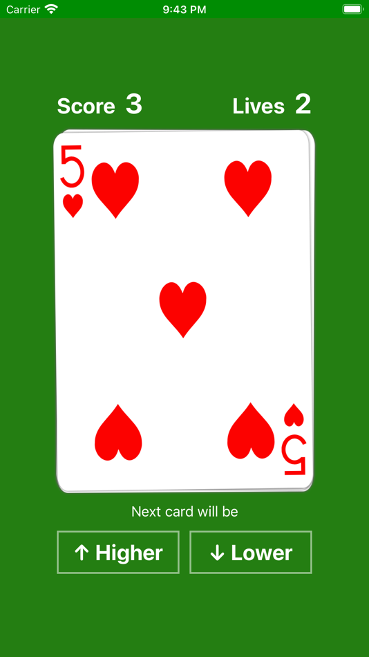 #5. Higher or Lower card game easy (iOS) 由: Jorge Hugo Sanz Saez