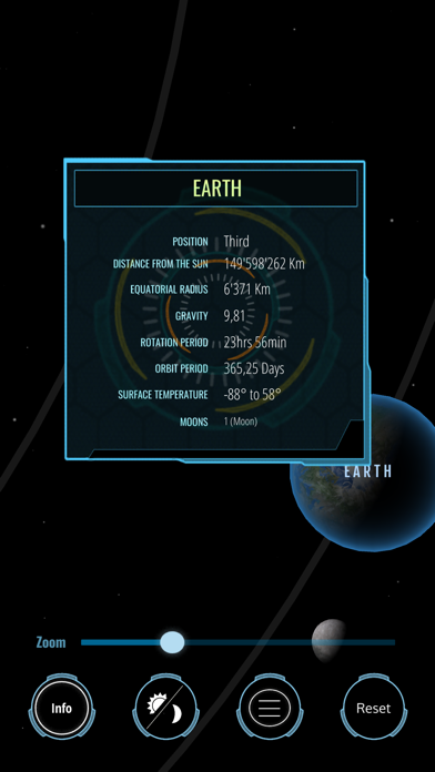 Solar System Augmented Reality Screenshot
