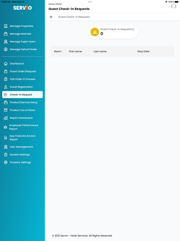 Servio for Partner Hotel