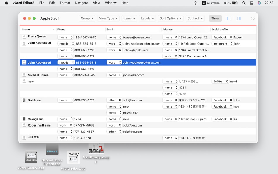 vCard Editor2 - 3.4.6 - (macOS)