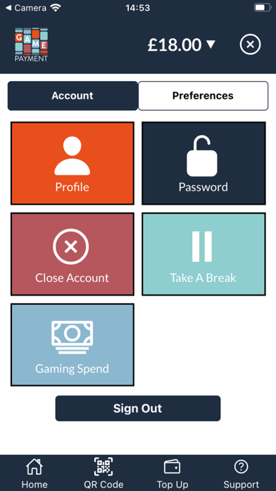 Game Payment: cashless gaming Screenshot