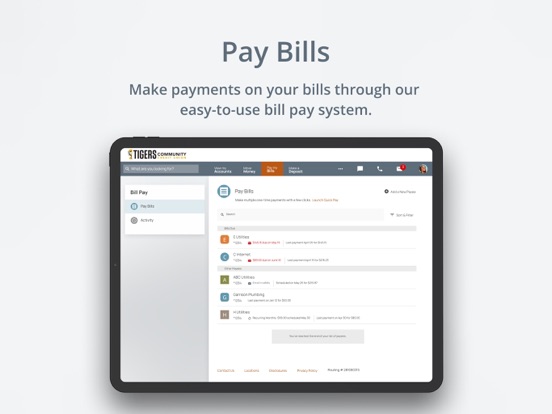 Tigers Community Credit Union iPad screenshot 4 - Finance app