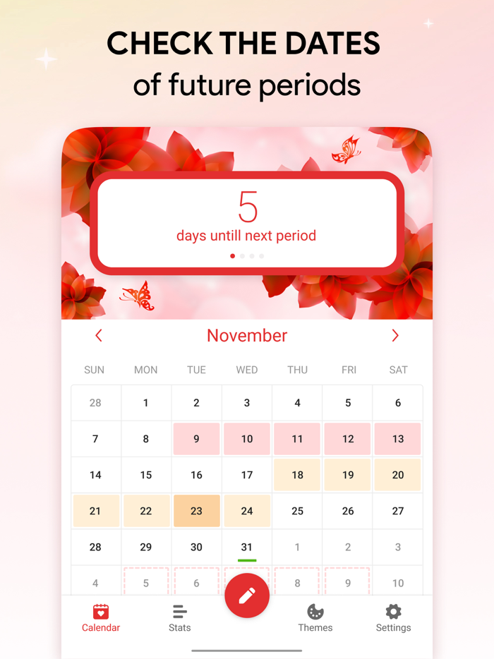 Cycle Tracker Period Calendar