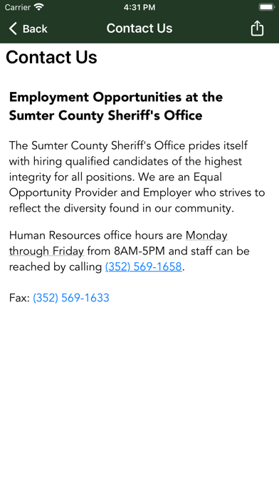 Sumter County Sheriff's Office Screenshot