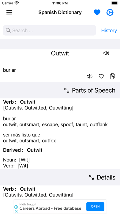 Smart Spanish Dictionary Screenshot