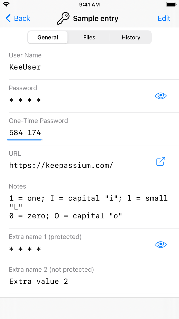 KeePassium KeePass passwords