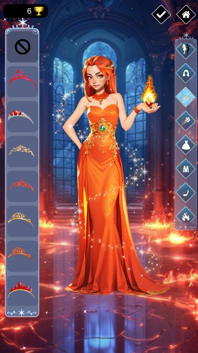 Ice vs Fire magic dress up Screenshot