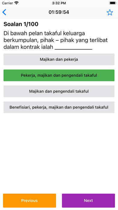 TBE Takaful Basic Examination Screenshot